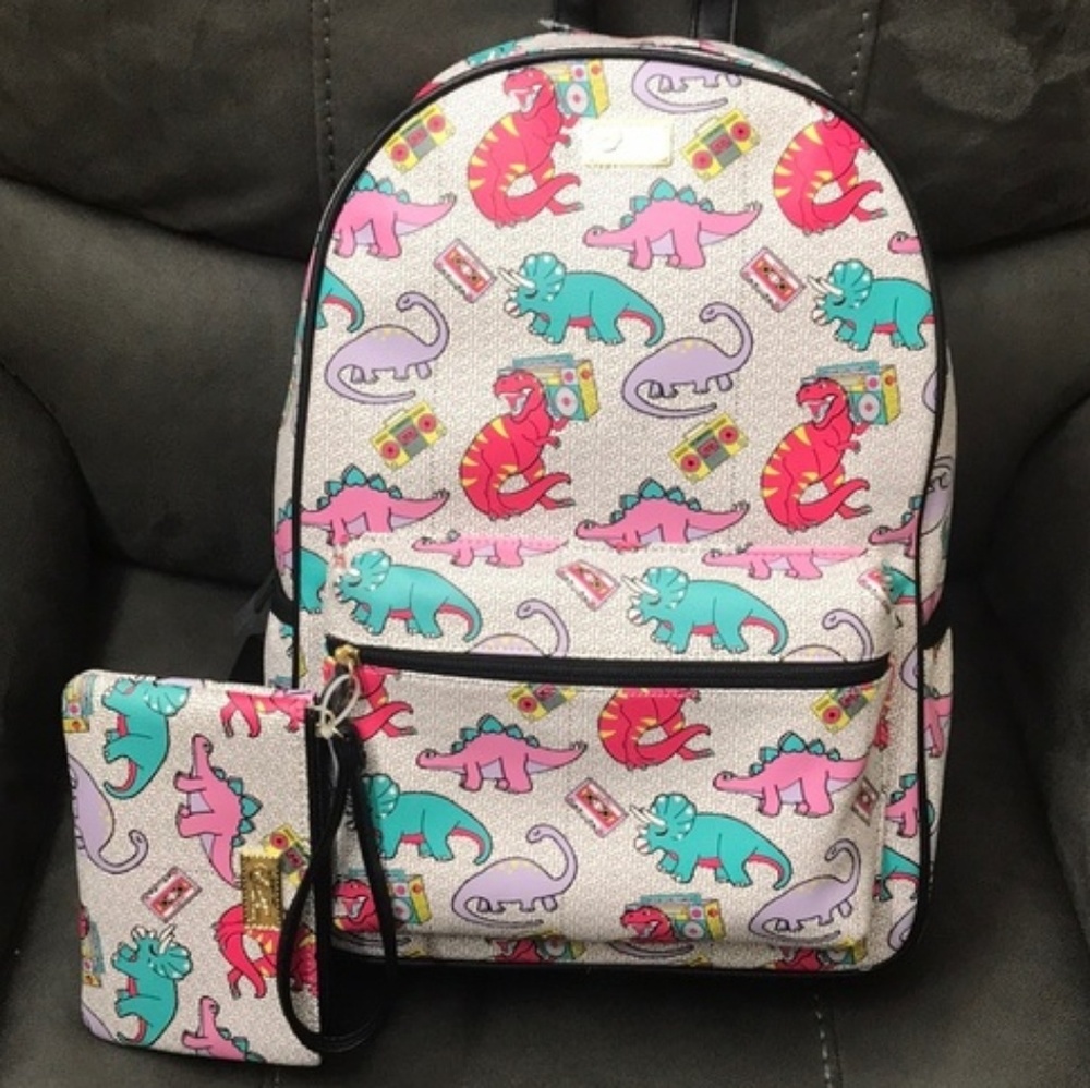 Rare Betsey Johson NWT Dinosaur & Stereo backpack